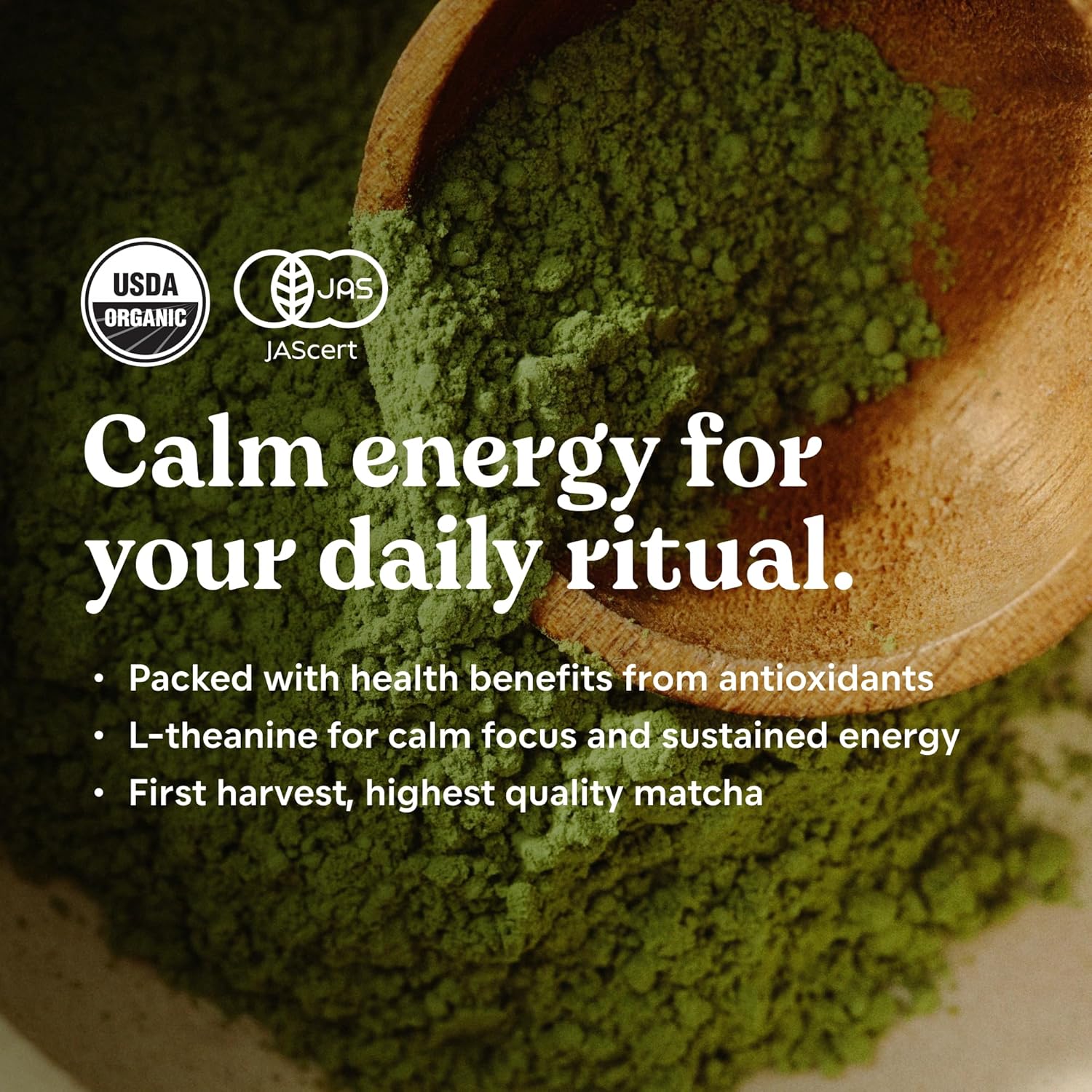 Chamberlain Coffee Ceremonial Matcha Green Tea Powder - First Harvest - Japanese Green Tea + Original Grade Matcha - Hot or Iced - Organic, Vegan & Gluten-Free Matcha Powder - (30g / 1.06 oz)