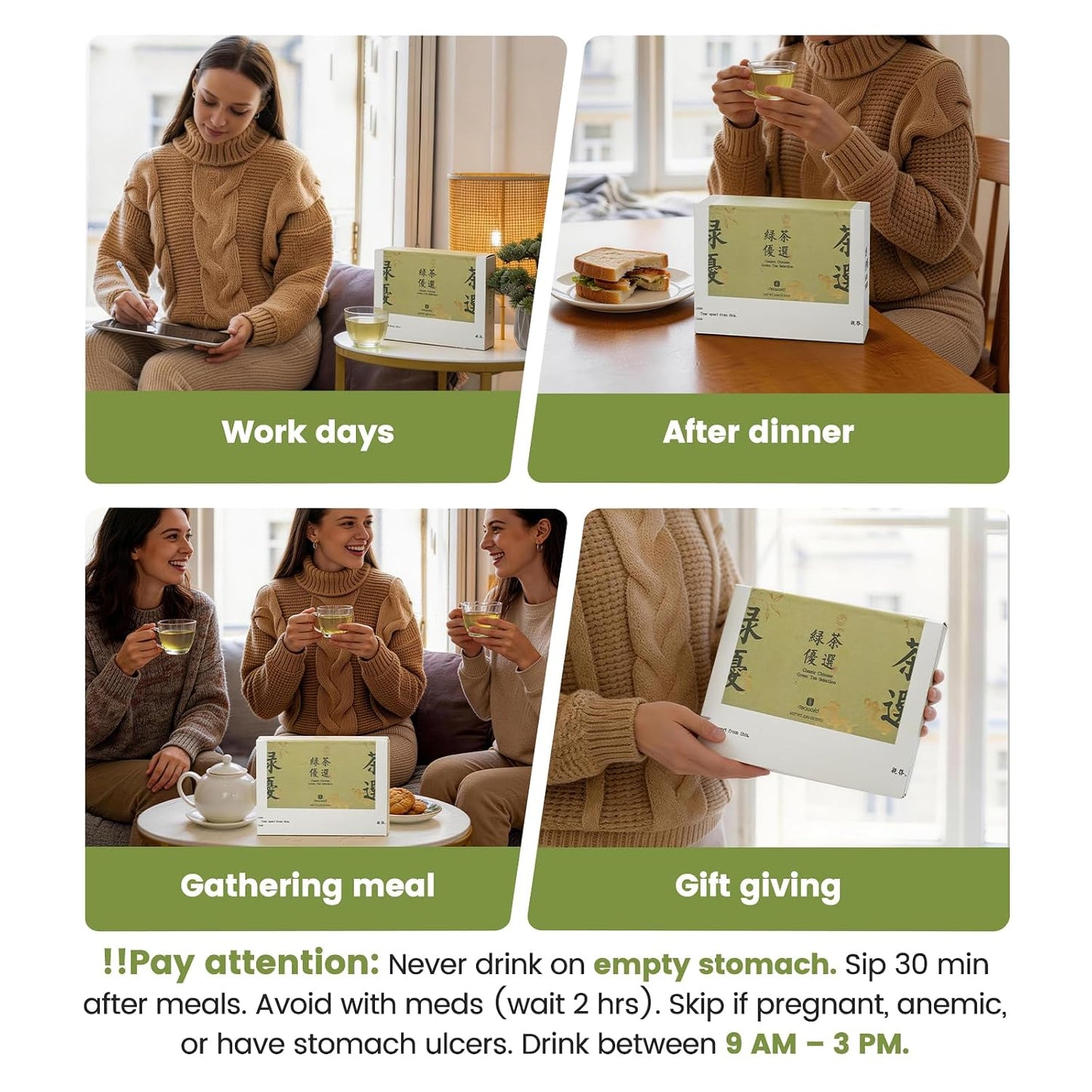 iTeaworld 4 Styles Chinese Green Tea Sampler, Beginner Tasting Kit (2.01oz)