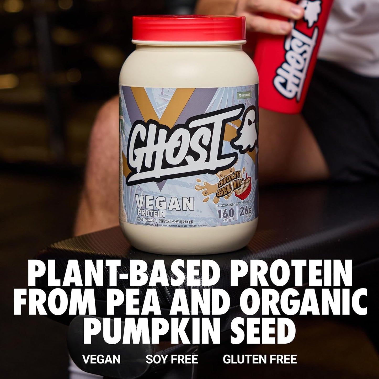 GHOST Vegan Protein Powder, Chocolate Cereal Milk - 26G Protein