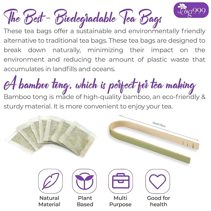 120 Lavender Flower Tea Bags, 100% Natural & Pure. Loose Flower Lavender Herbal Tea. No Sugar, No Caffeine, No Gluten, Vegan.