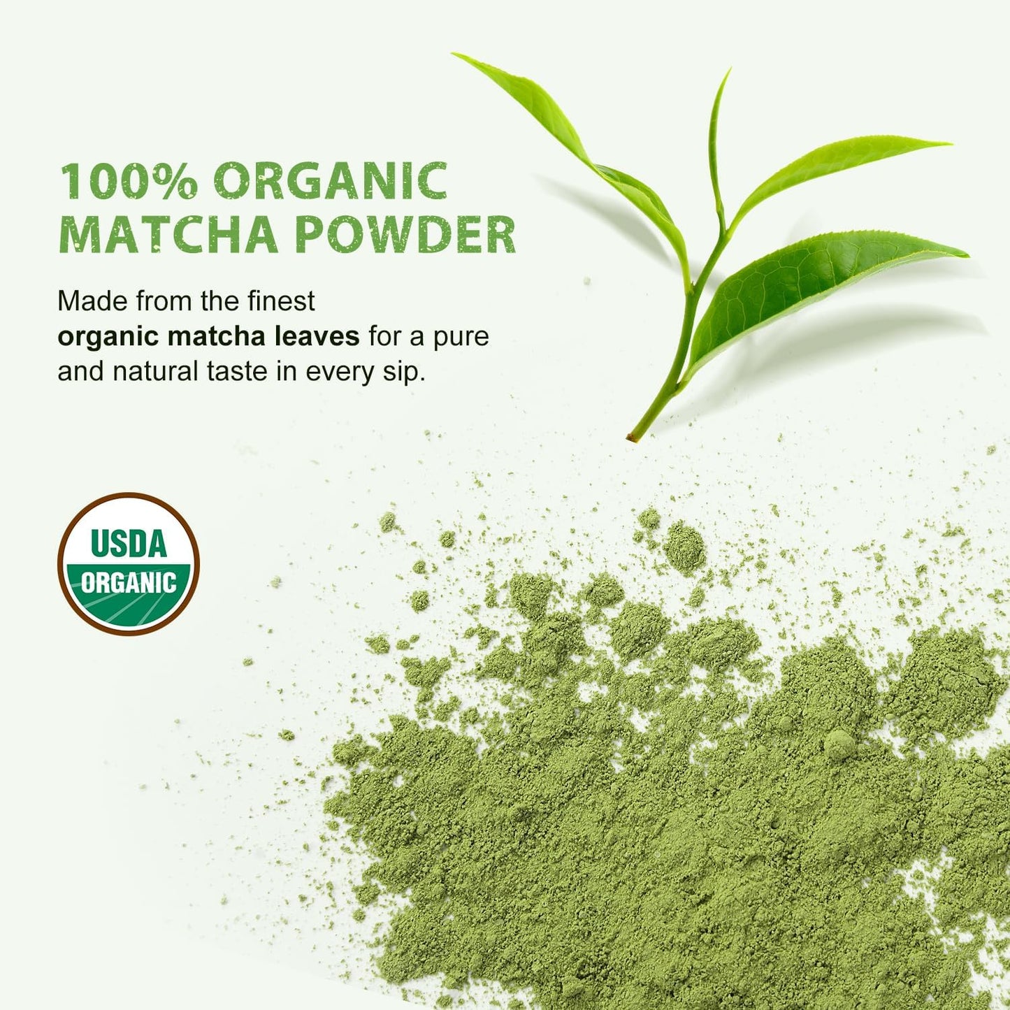 Soeos Organic Matcha Powder, Matcha Green Tea Powder, 2 oz (57g), Antioxidant-Rich Japanese Matcha for Lattes, Smoothies and Baking, Recyclable Bags