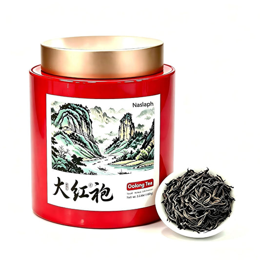 NASLAPH Da Hong Pao Oolong Tea, Wuyi Rock Oolong Tea Loose Leaf with Fragrant and Mellow, Exquisite Traditional Craftsmanship, China Wuyi Mountain Big Red Robe oolong Tea AAA特级 大红袍 乌龙茶 中国功夫岩茶 3.53 Oz