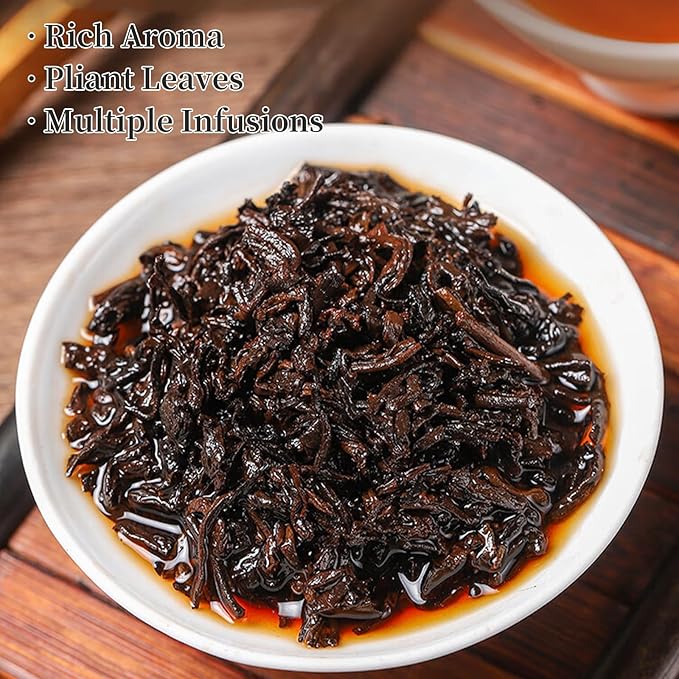 Yuexi Ripe Puerh Tea Brick Premium Pu-erh Tea Aged 10 Years Fermented Pu Erh Tea Cake Yunnan Puer Black Tea 500g 普洱茶 中国茶 云南普洱茶