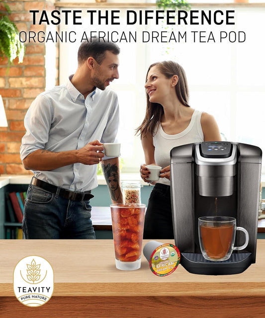 Organic Rooibos Tea Pods with Vanilla & Orange - Naturally Decaf Tea - African Dream by Teavity (12 Tea Pods)
