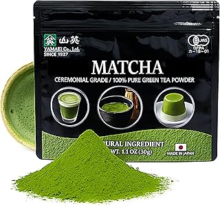 YAMAEI, Matcha Powder, Ceremonial Grade, 30g, Japanese Green Tea, First Harvest, Use for Drinking, Latte