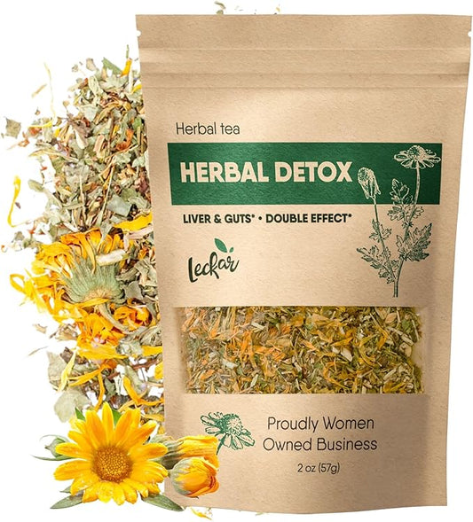Herbal Detox Tea Blend with Dandelion Root Calendula Echinacea Oregano St. John's Wort Milk Thistle Kidney & Liver Health (Herbal Tea)