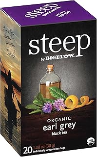 steep by Bigelow Organic Earl Grey Black Tea, 20 Count (Pack of 6), 120 Total Tea Bags
