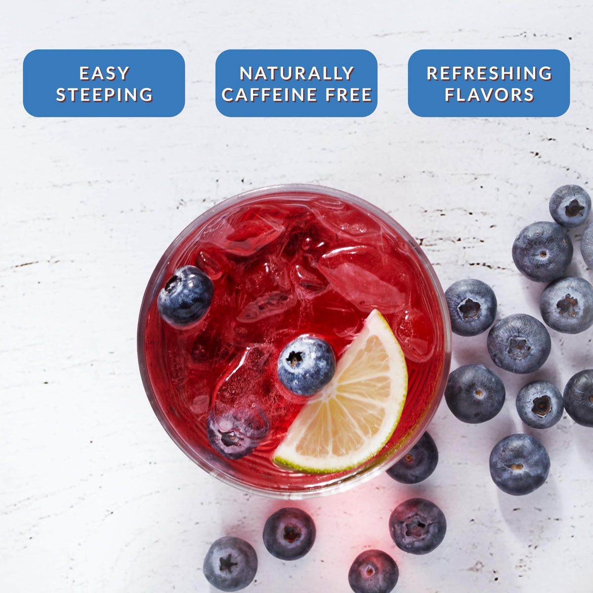 The Republic of Tea - Blueberry Hibiscus Iced Tea, 8 Tea Bags, Herbal Tea, Caffeine Free