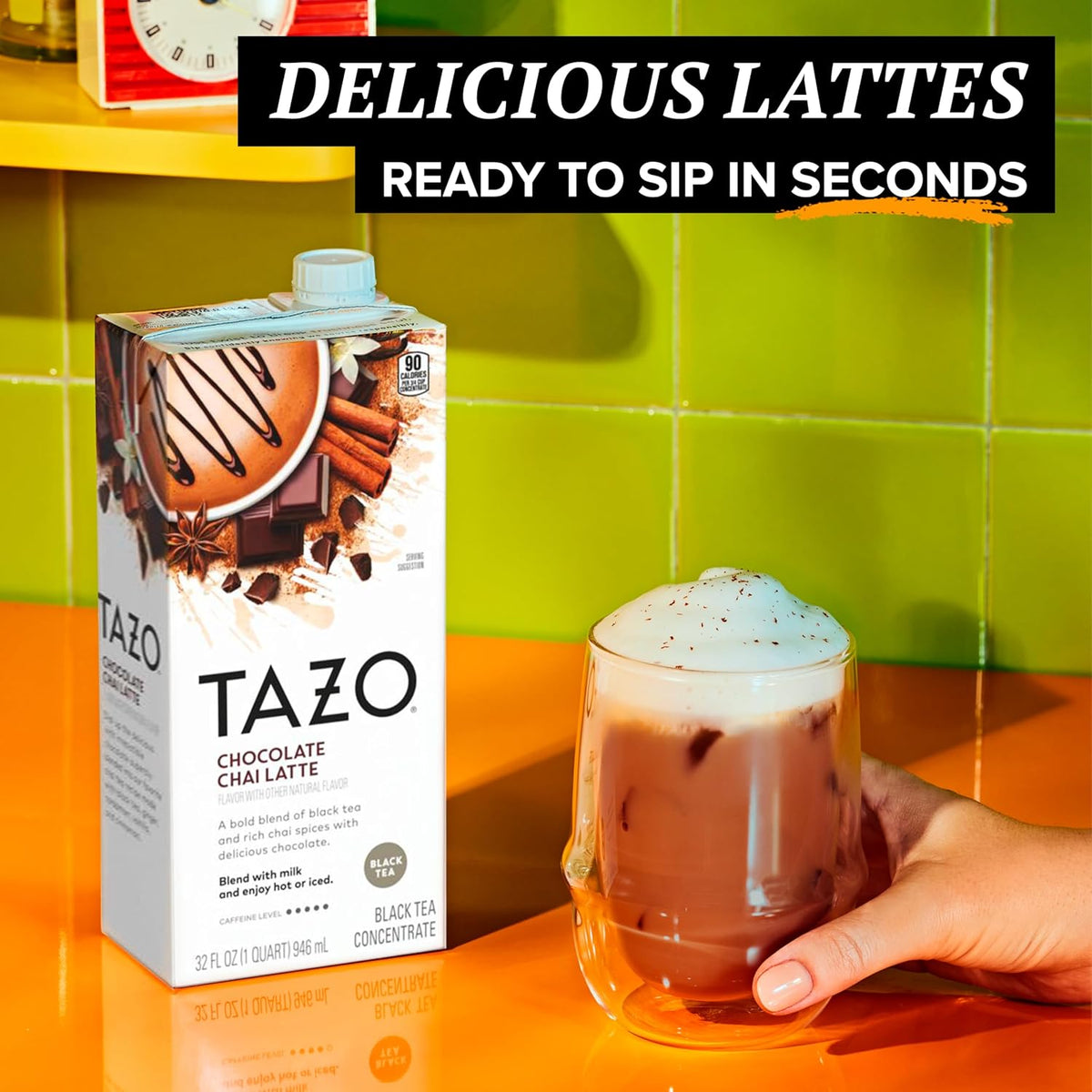 TAZO Chocolate Chai Latte Concentrate, 32 fl oz (Pack of 2)