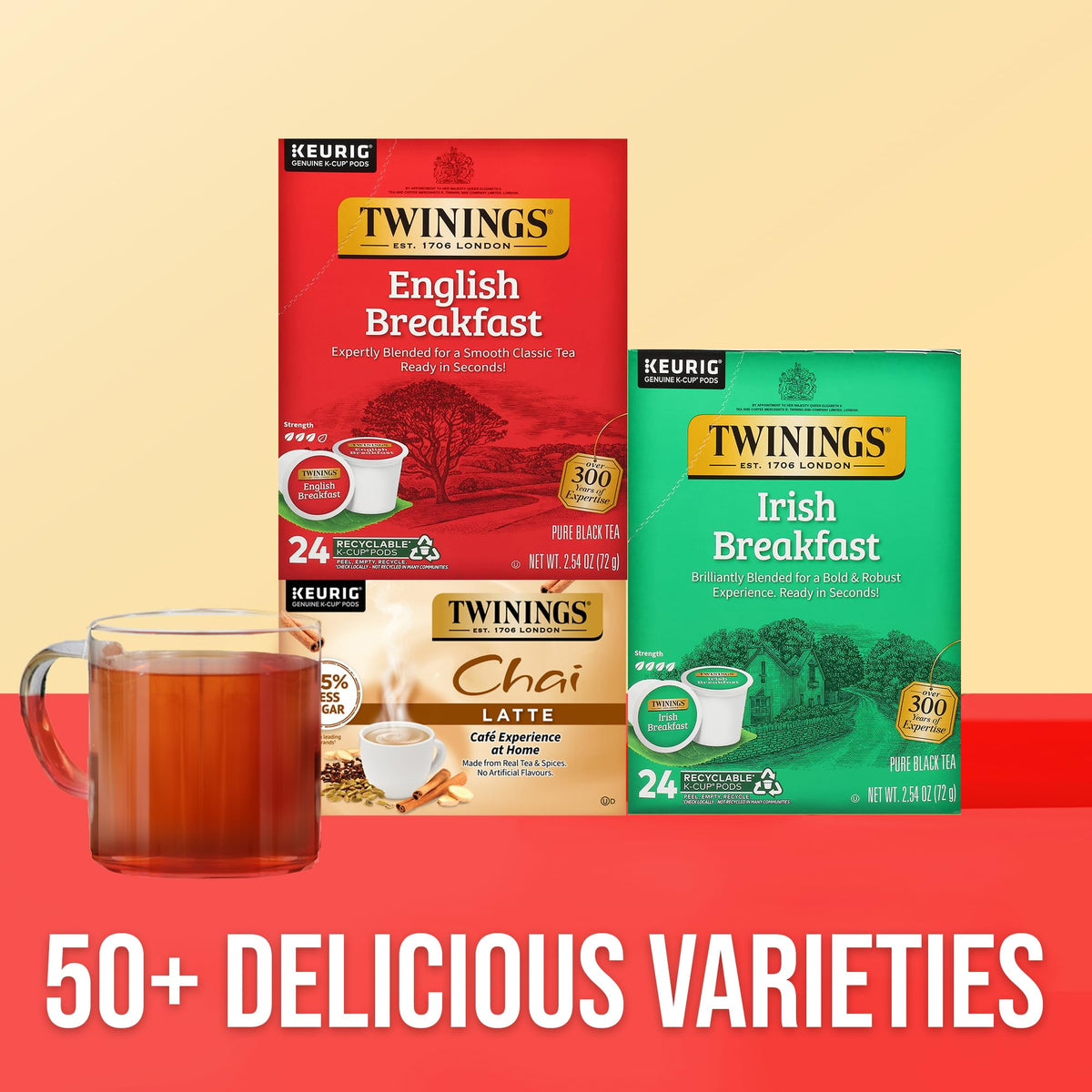 Twinings English Breakfast Black Tea K-Cup Pods for Keurig, 24 Count (Pack of 1), Smooth, Flavourful, Robust, Caffeinate