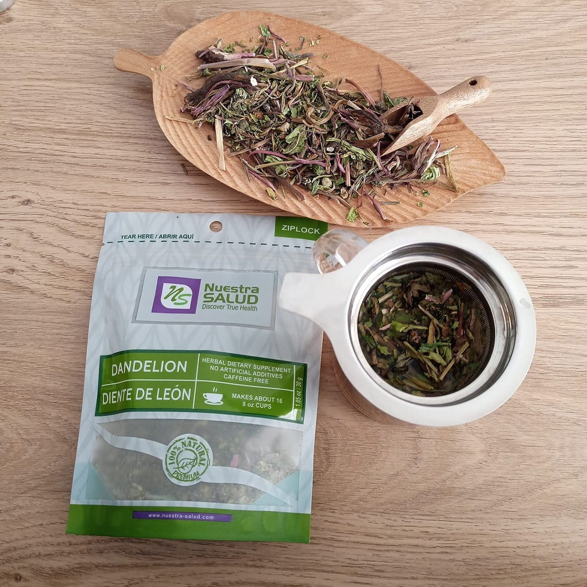 Roasted Dandelion Root Tea - Herbal Tea - For the Maintenance of Good Health - Zip-Lock (30g) 1.05oz - 100% Natural Diente de Leon Te