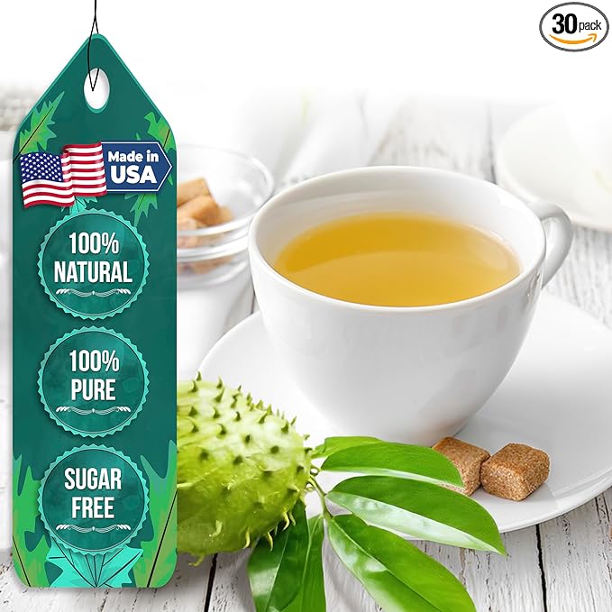 Fresh Soursop Leaf Tea from the USA – 100% Pure, Wild-Harvested Herbal Loose Leaf Tea, Natural Aroma