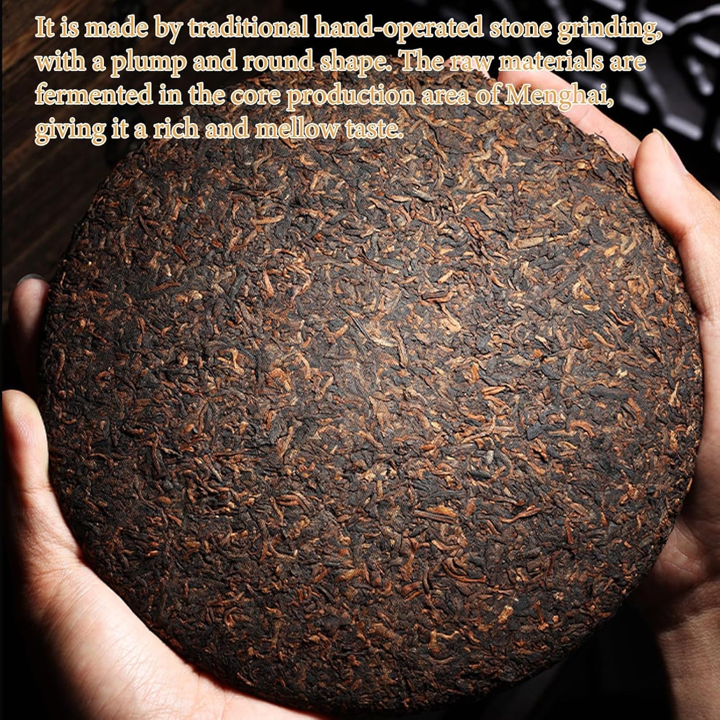 Shengmingxi Puerh Tea Cake Ripe Pu-erh Tea Pu erh Tea Cake Aged Fermented Pu erh Tea Large-leaf Variety 普洱茶 茶饼 普洱熟茶 12.6oz/357g