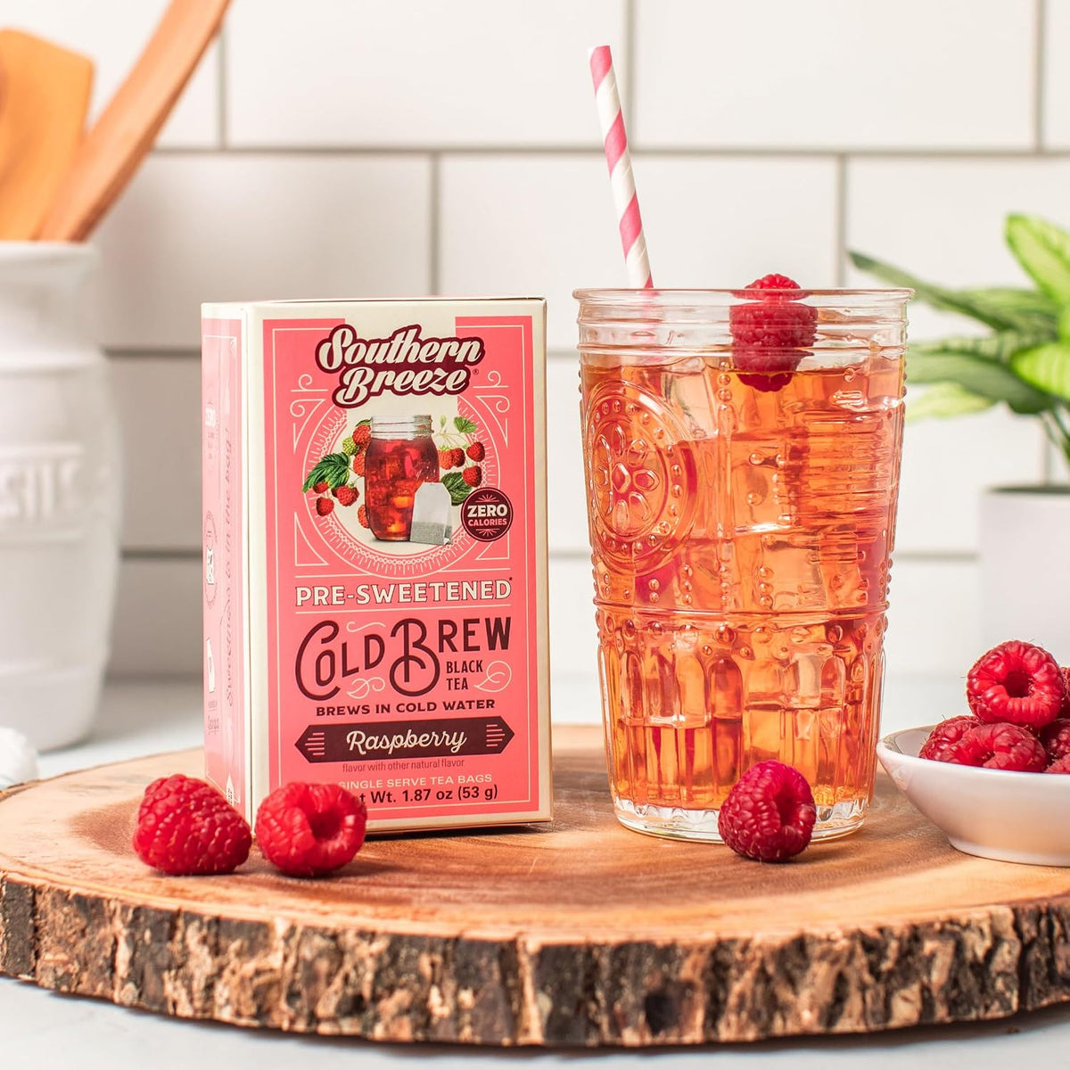 Southern Breeze Cold Brew Sweet Tea Raspberry Iced Tea 20 Tea Bags, 2 Pack
