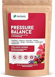 Herbaly Heart Functional Tea - 9 Superherbs - Natural, Organic, Non-GMO, Caffeine-Free, Sugar Free - 1 Pack, 30 Pyramid Tea Bags