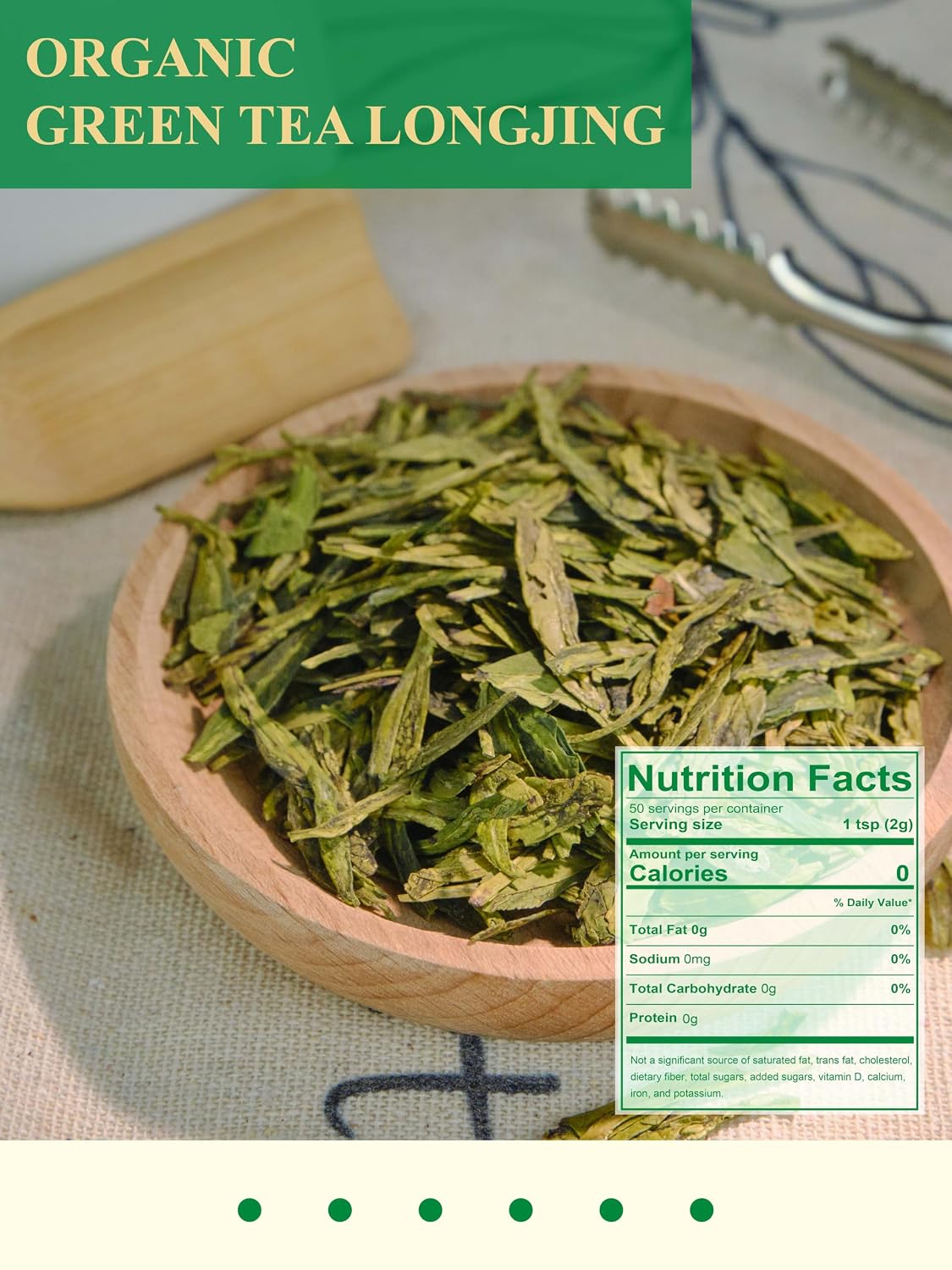 GLDNT Organic Longjing Green Tea, Chinese Dragon Well Tea Loose Leaf, 3.5oz | Fresh &amp; Brisk Taste, Smooth Finish, Toasty Bean Aroma, Caffeinated Green Tea, Hot or Iced Tea, Resealable Bag
