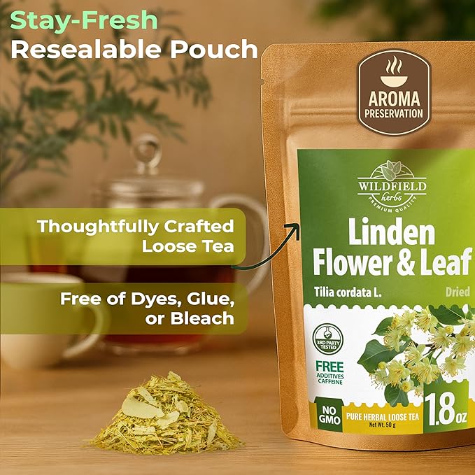 1.8 oz. Linden Tea Loose Leaf Te De Tilo Dried Linden Blossom Herb (Tilia Cordata) - 50g Tea Herbal Lipa Tila
