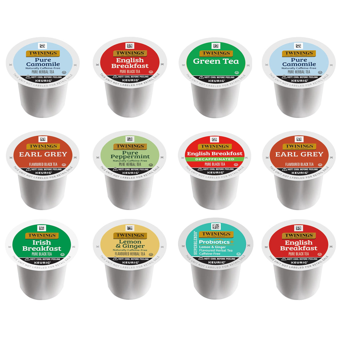 Twinings Tea K Cup Pod Sampler Variety Box (12 Count) 9 Flavours for Keurig Single Serve Brewers, Contains Black, Green
