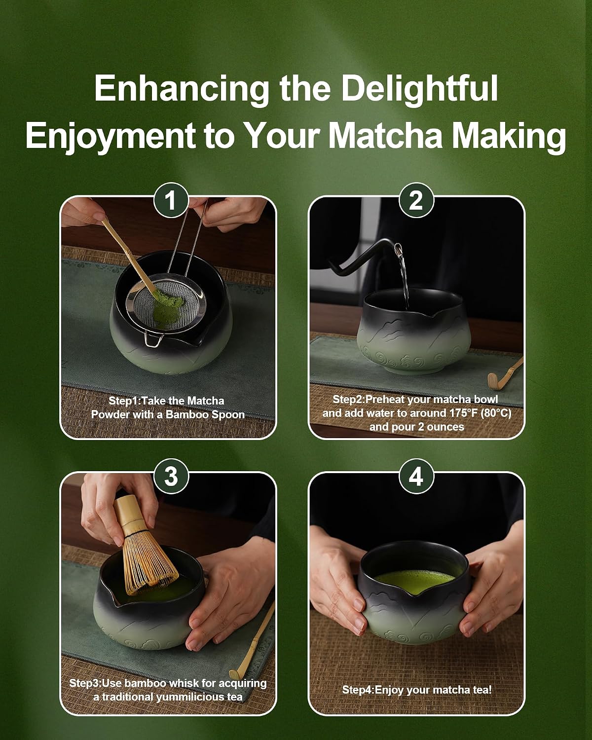ZENS Premium Matcha Whisk Set