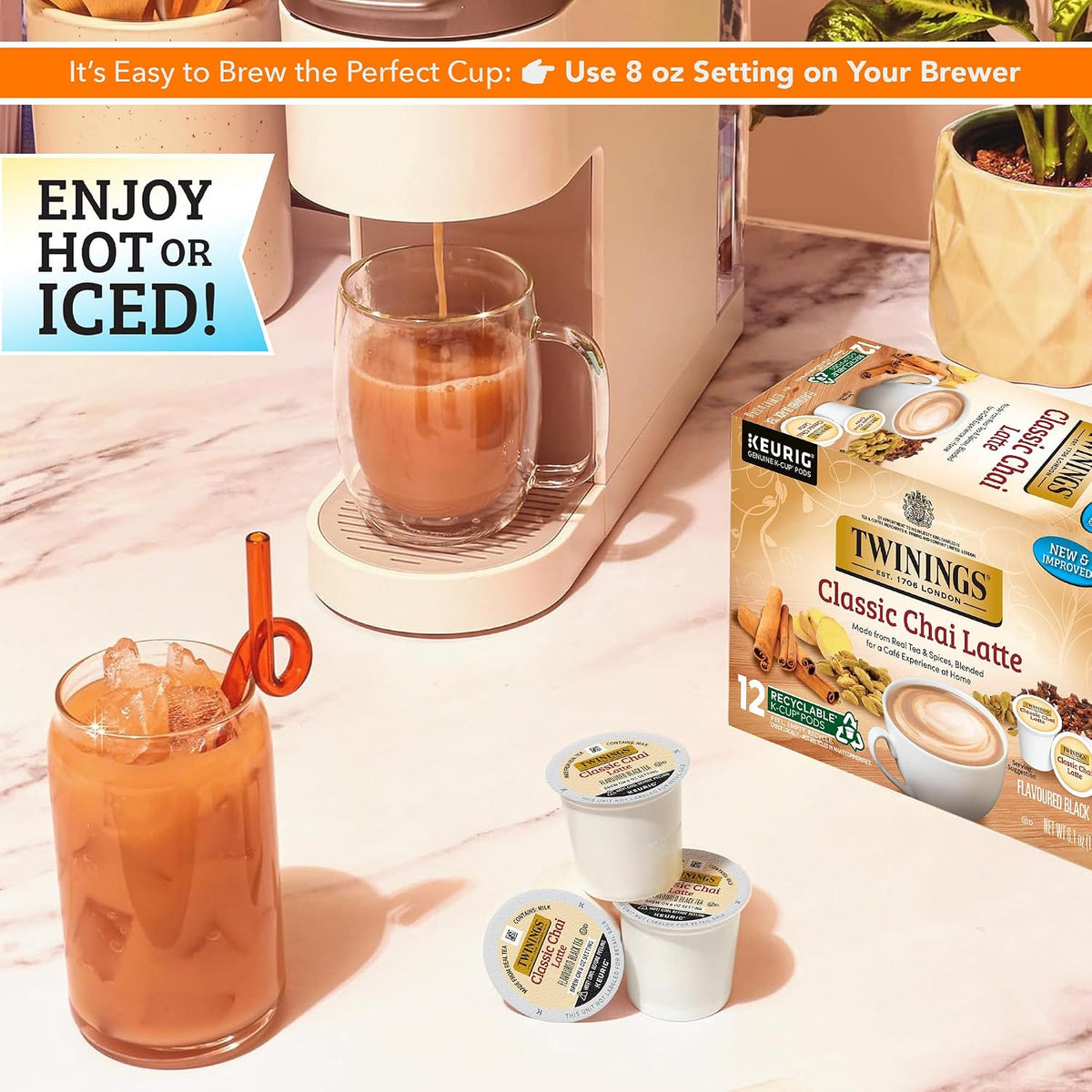 Twinings Chai Latte Creamy Black Tea K-Cups for Keurig