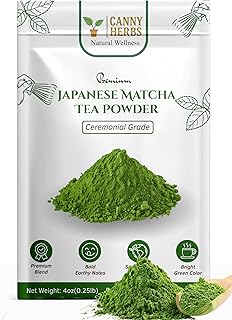 Canny Herbs Matcha Tea Powder 4oz, Japanese Ceremonial Grade, Green Tea Powder, Energy, Calm & Focus, Antioxidant Support