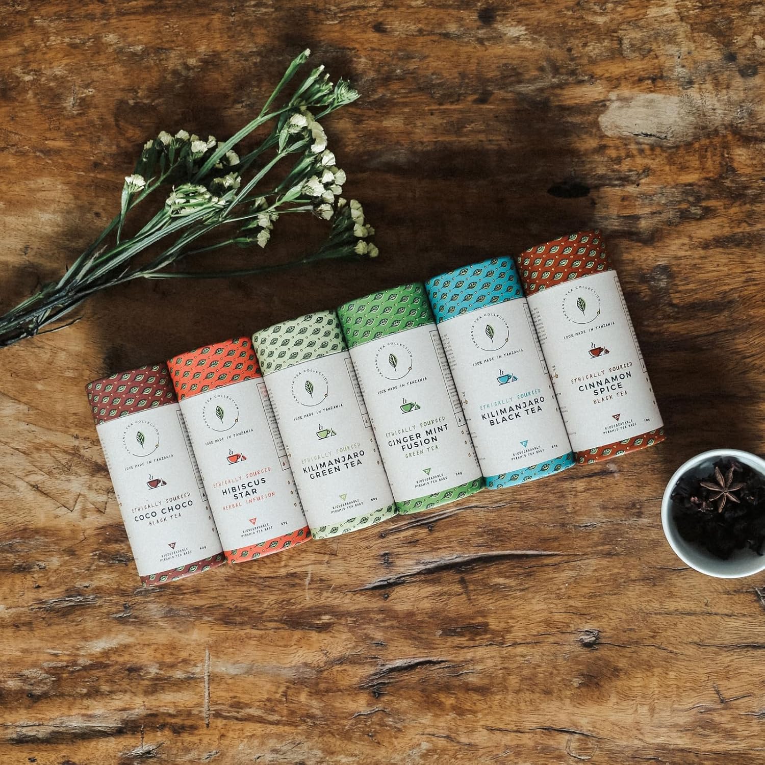 Kazi Yetu - Coco Choco - 100% Ethically Sourced - Made w/Whole Leaf Black Tea - Biodegradable Pyramid Bags - Africa Collection - 20 bags