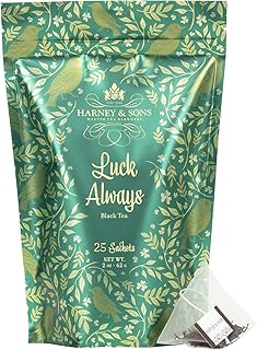 Harney and Sons Luck Always Tea | 25 Sachets of Caffeinated Irish Breakfast Assam Black Tea