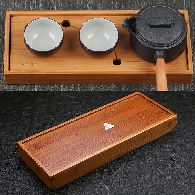 Seven Stars Bamboo Tea Tray 11.8x4.84x1.38in Gongfu Tea Tray Chinese Tea Set Japanese/Chinese Gongfu Tea Table Home Furnishing Serving Water Storage