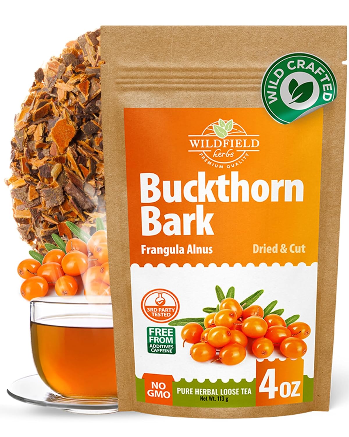4 oz. Buckthorn Bark Buckthorn Tea Herbal (Frangula Alnus) - 113g Buckhorn Bark Herb Tea Espino Cerval