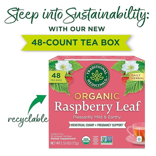 Traditional Medicinals Organic Raspberry Leaf Herbal Tea - 48 Tea Bags