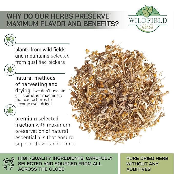 50 Bags Wormwood Herbal Tea (Artemisia Absinthum L.) – 50 Tea Bags 1.5g Absinthe Wormwood Herb