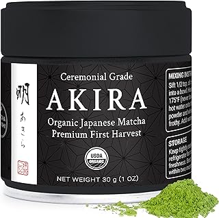 Akira Matcha 30g - Organic Premium Ceremonial Japanese Matcha Green Tea Powder - First Harvest - Zero Sugar - USDA and JAS Certified