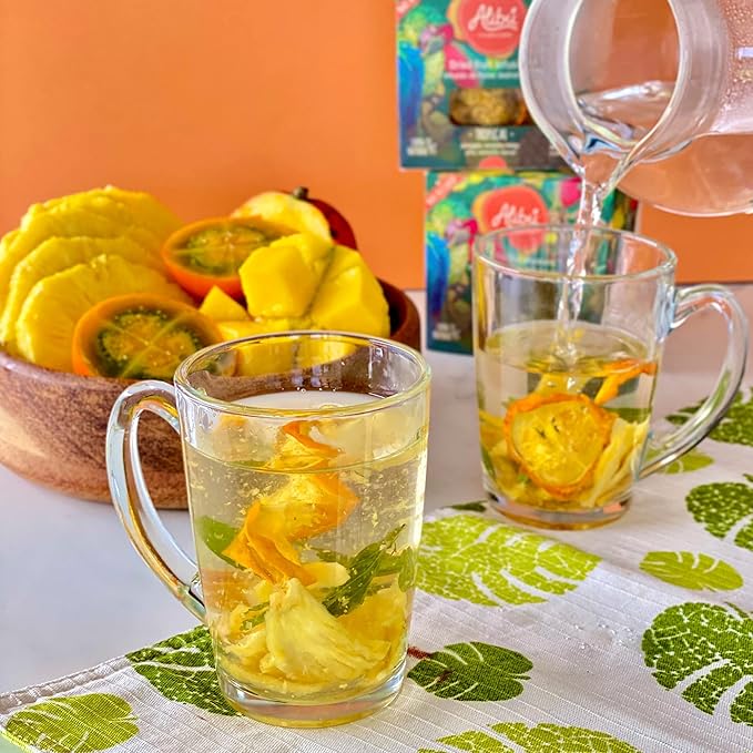 Alibú Dried Fruit Tea Infusions - Tropical - Naranjilla, Mango, Pineapple – Certified Vegan, 100% Natural, Hot or Iced, Caffeine Free