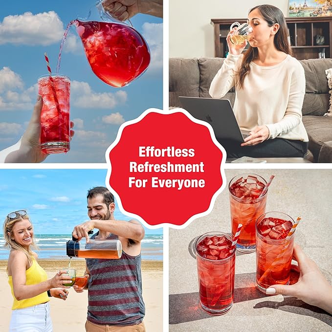 Tiesta Tea - Fruity Paradise Cold Brew, Loose Leaf, Strawberry Pineapple Green Tea, Medium Caffeinated, Cold Brew Packets, Makes 64 oz of Pitcher Per Bag (Pack of 10)