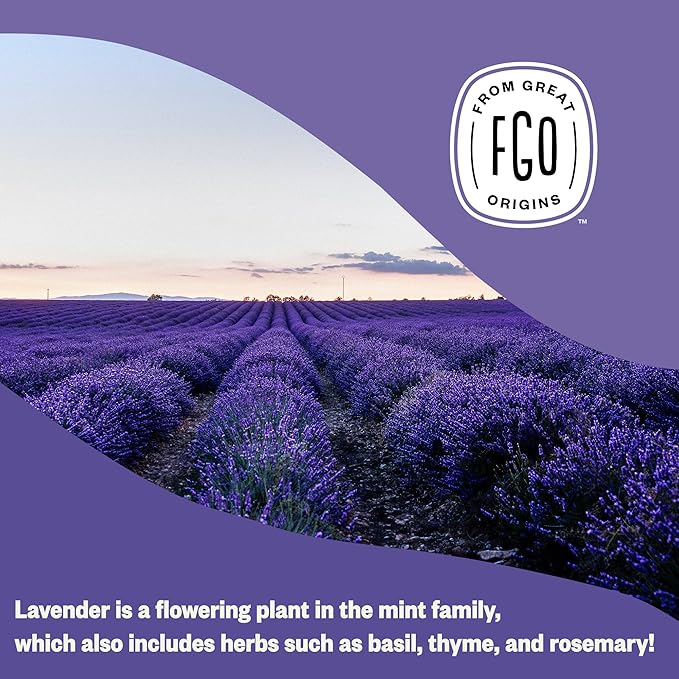 FGO Organic Dried Lavender Flowers, Extra Grade Dried Buds, Imported From France for Culinary or Sachet Bags, 16oz Bulk, Packaging May Vary (Pack of 1)