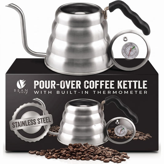 Bean Envy Gooseneck Kettle Stovetop - Pour Over Kettle with Thermometer