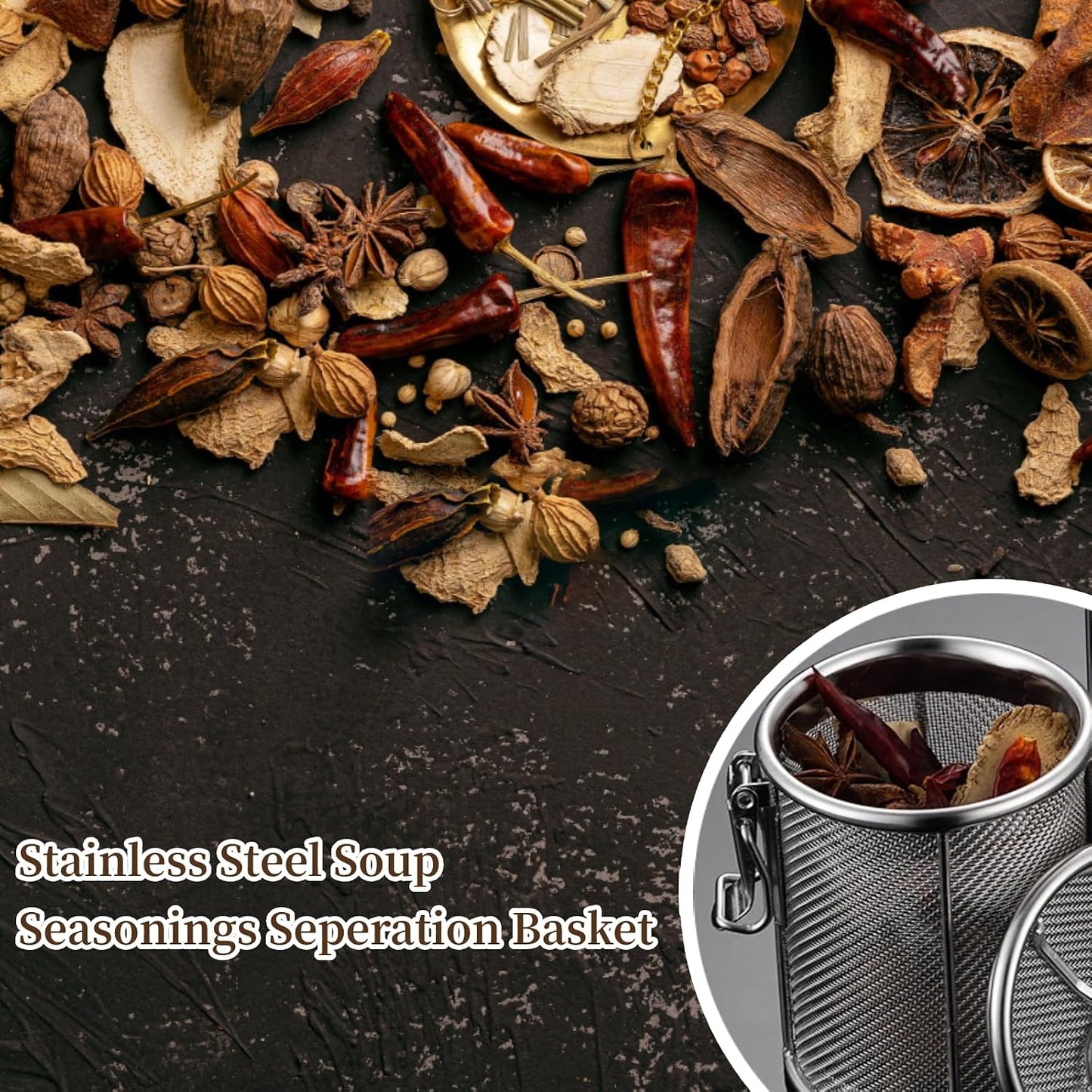 Tea Strainers for Loose Tea, Stainless Steel Seasoning Strainer | 8x10cm, Tea Infuser with Chain, Soup Seasonings Separation Basket Filter Tea Steeper for Brew Tea
