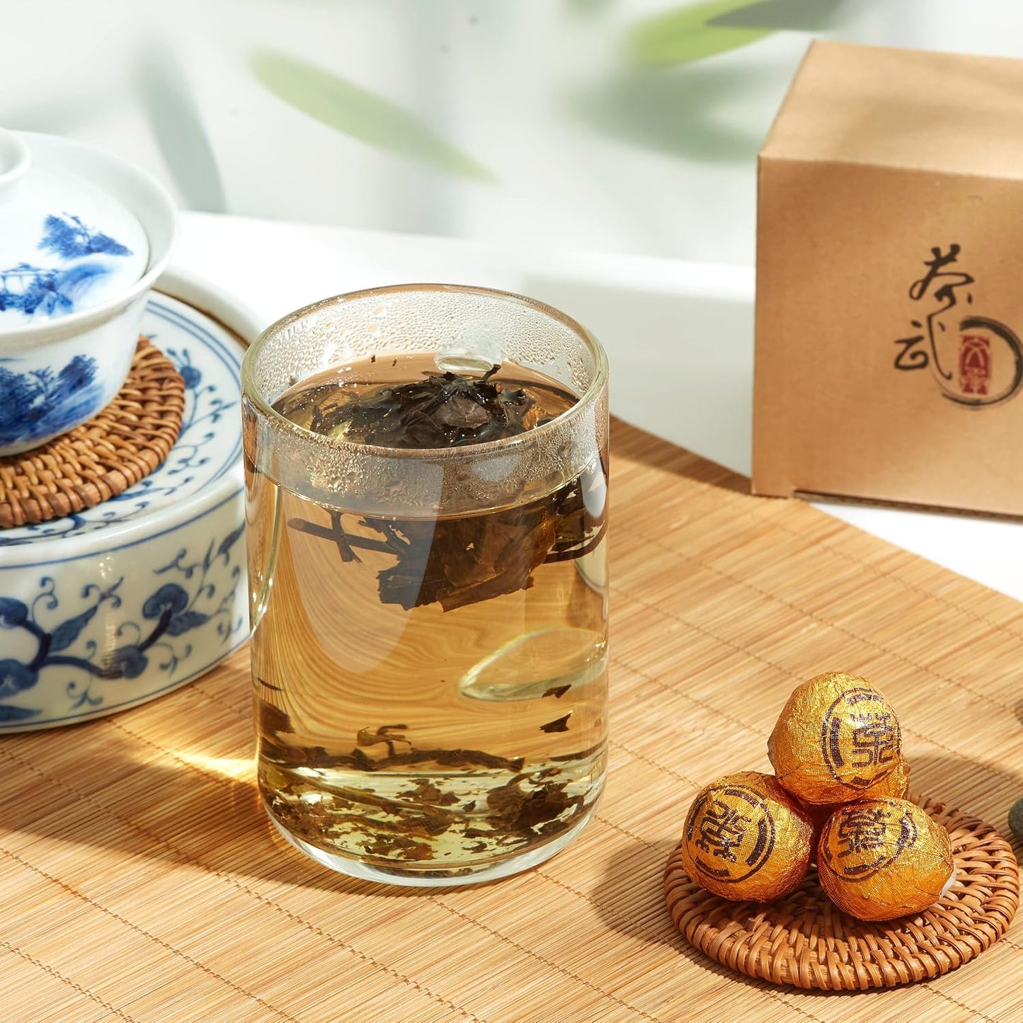 ChaWuWarmSun [B] White Tea Dragon Ball, 5oz/142g Aged FuDing ShouMei | Aged Vintage Bai Cha. Compressed Whole Leaf Balls With Mellow Honey Aroma. Convenient Single Serving.