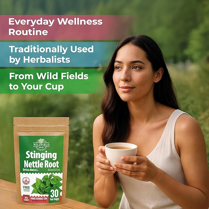 30 Bags Nettle Root Dried Stinging Nettle Root Herbal Tea - 30 Count 2g Bags Herb Tea Raíz De Ortiga