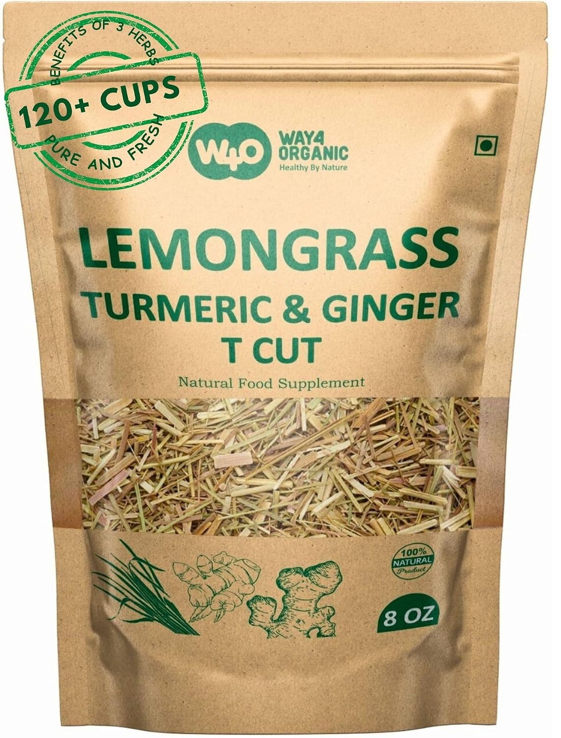 Lemongrass Loose Leaf Herbal Tea with Benefits of Turmeric and Ginger
