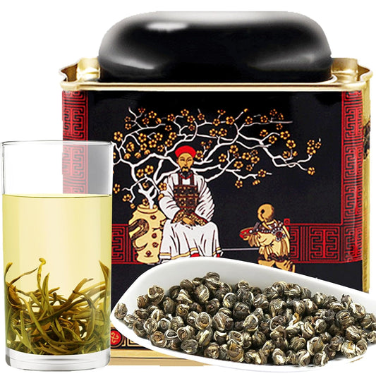 CHADUO Jasmine Dragon Pearls Green Tea 5.30oz/150g Green Tea Loose Leaf Jasmine Pearl Tea Chinese Traditional Craft 茉莉花茶 茉莉龙珠 中国绿茶