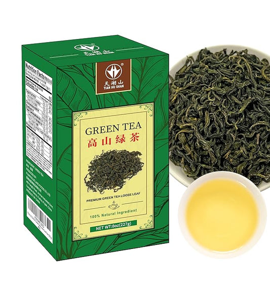 Tian HU Shan Green tea loose leaf, 8 Ounce