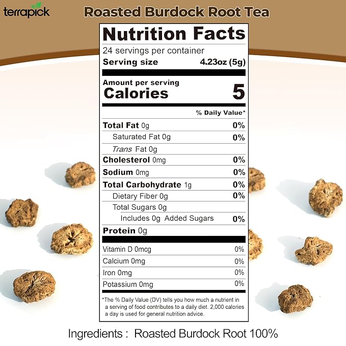 Terrapick Roasted Korean Burdock Root Tea 120g (4.23oz) – Natural Herbal Tea, Caffeine-Free, Antioxidants & Minerals – Supports Digestion