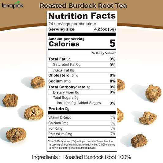 Terrapick Roasted Korean Burdock Root Tea 120g (4.23oz) – Natural Herbal Tea, Caffeine-Free, Antioxidants & Minerals – Supports Digestion