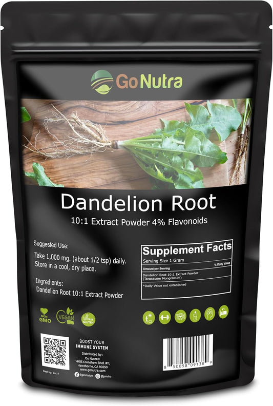Dandelion Root Extract Powder for Tea, Coffee &amp; Beverages, 8 oz | Dandelion Powder with Concentrated 10:1 Processing | Naturally Rich in Antioxidants | Vegan, Non-GMO | Caffeine &amp; Filler Free