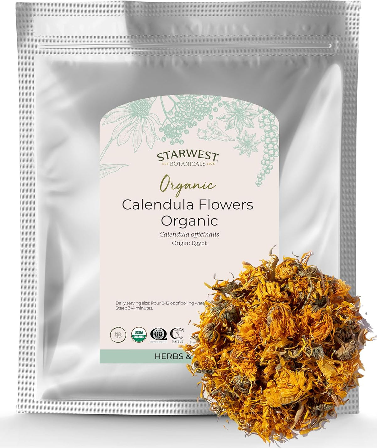 Starwest Botanicals Organic Dried Calendula Flowers - Bulk 1 lb Bag
