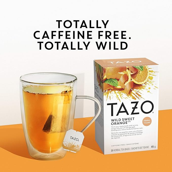 Tazo Tea Bags, Passion & Wild Sweet Orange Herbal Tea 20CT (2ea) (Variety Pack)