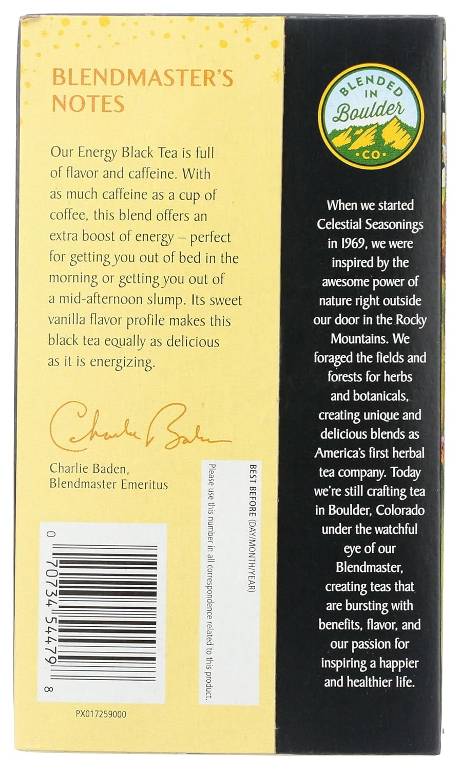 Celestial Seasonings Black Tea, Energy Black Tea, 12 Count