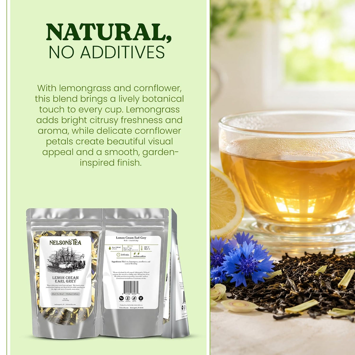 Nelson's Tea Lemon Cream Earl Grey Black Loose Leaf Tea, 1.6 oz