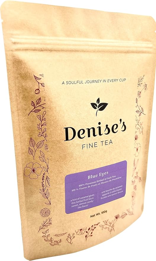 Denise's Fine Tea, USDA Organic, Blue Eyes, Herb and Fruit Tea, Caffeine-Free, Loose Leaf (100g)